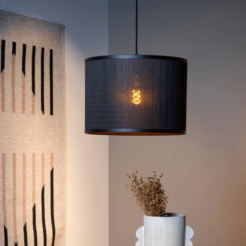 Lucide TAGALOG - Hanglamp - Ø 40 cm - 1xE27 - Zwart - sfeer 1